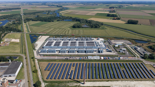 Aerial view of Hyperscale Data Center in Winschoten, Netherlands
