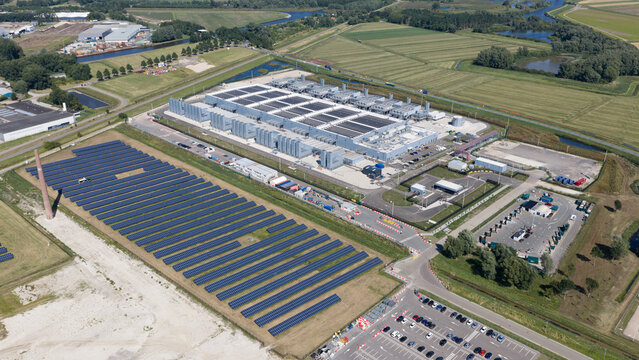 Aerial view of Hyperscale Data Center in Winschoten, Netherlands