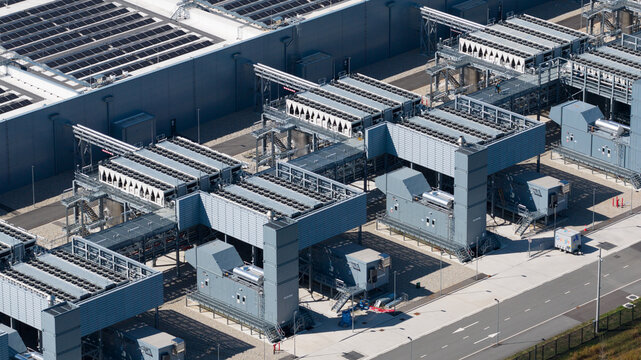 Aerial view of Hyperscale Data Center in Winschoten, Netherlands