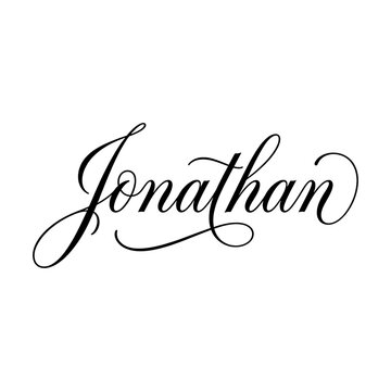 Jonathan Name Cursive Calligraphy White Background