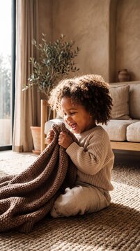 African-American Toddler in Warm Mocha Tones
