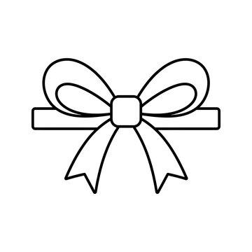 Decorative ribbon bow icon for festive gift packaging and cards.
