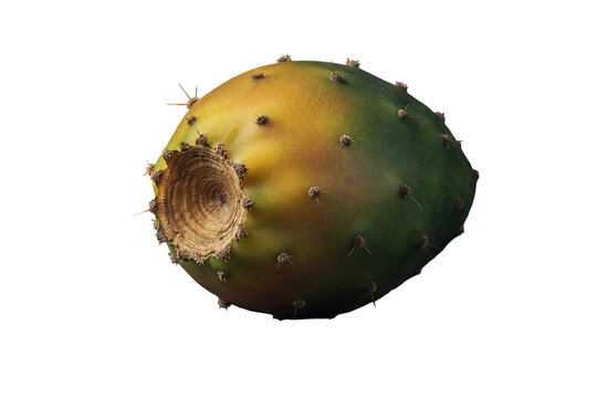 Fresh ripe prickly pear cactus fruit isolated on white background