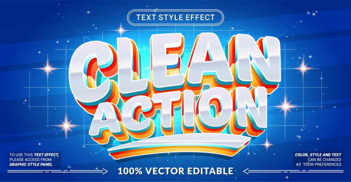 Editable text style effect - Clean Action text style theme.