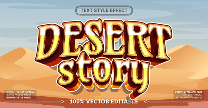 Editable text style effect - Desert Story text style theme.