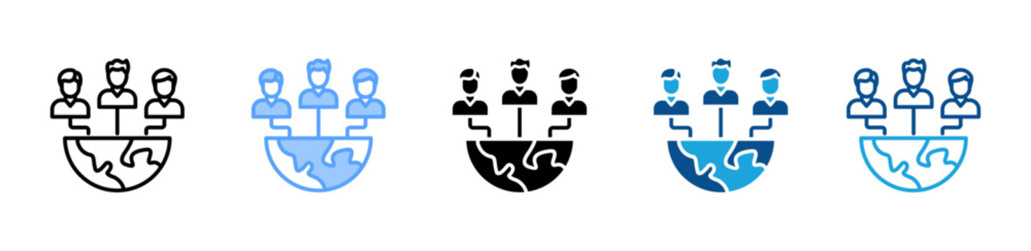 Cultural Awareness web icon with multiple style collection