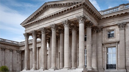 Naklejka premium Majestic Classical Architecture of Historic Building with Columns