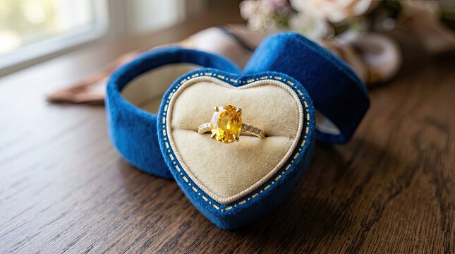 wedding rings in a heart shaped box