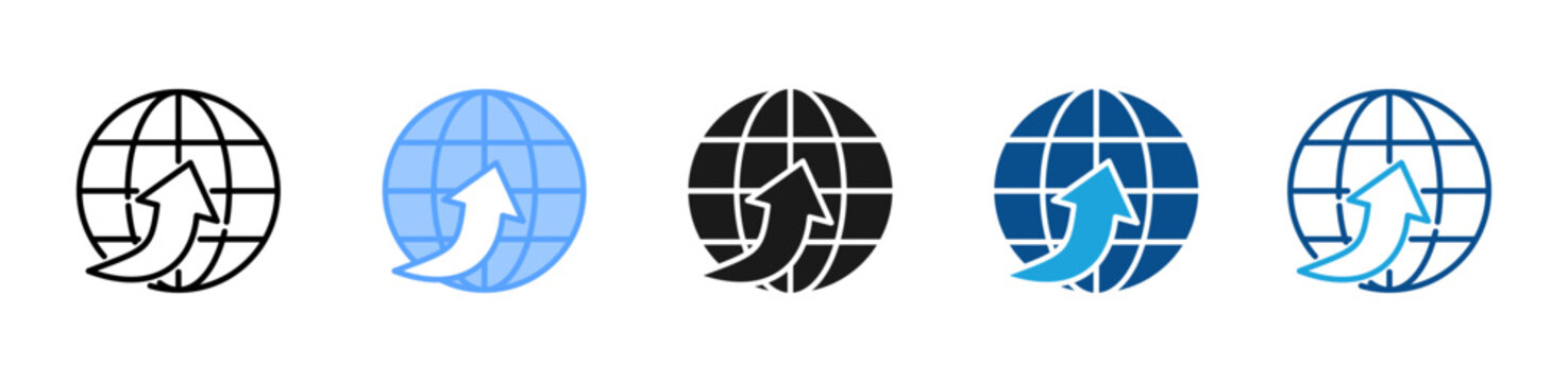 Global Communication web icon with multiple style collection