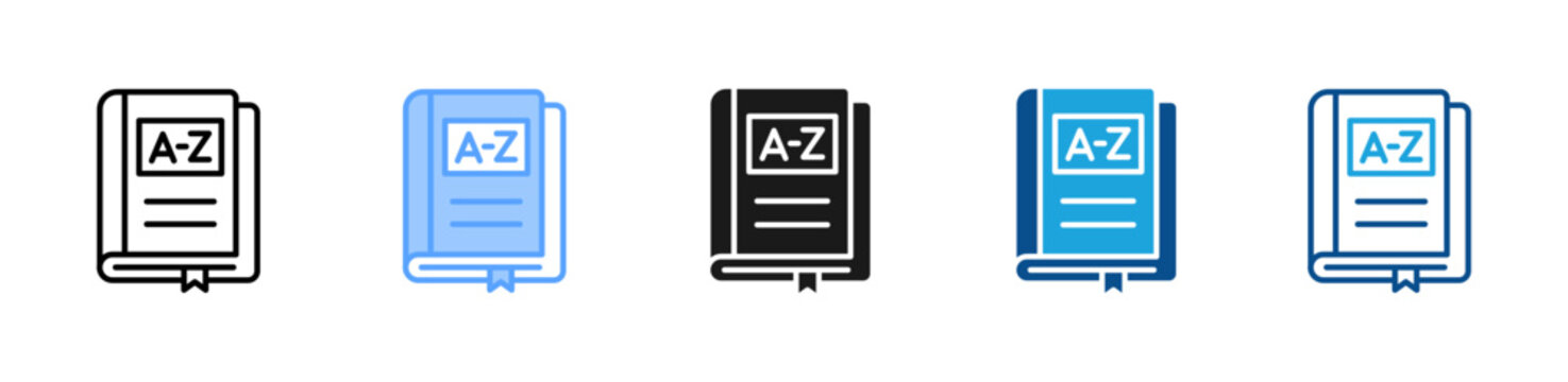Language Handbook web icon with multiple style collection