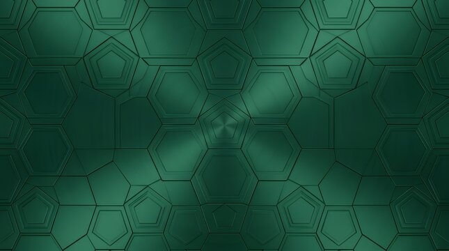 Geometric emerald backdrop decorated with subtle repeating pentagonal shapes creating a modern digital texture green abstract background pentagon ornament geometric pattern texture design backdrop