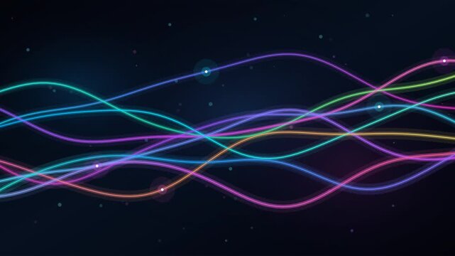 Smooth wavy colorful glowing curves
