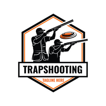 Illustration of Trapshooting Competition Logo Design Vector Illustration
