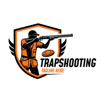 Illustration of Trapshooting Competition Logo Design Vector Illustration