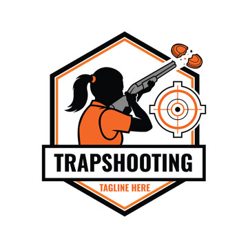 Illustration of Trapshooting Competition Logo Design Vector Illustration