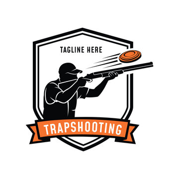 Illustration of Trapshooting Competition Logo Design Vector Illustration