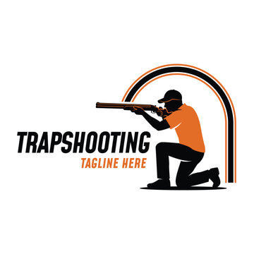 Illustration of Trapshooting Competition Logo Design Vector Illustration