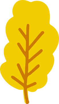 Stylized yellow leaf with brown veins
