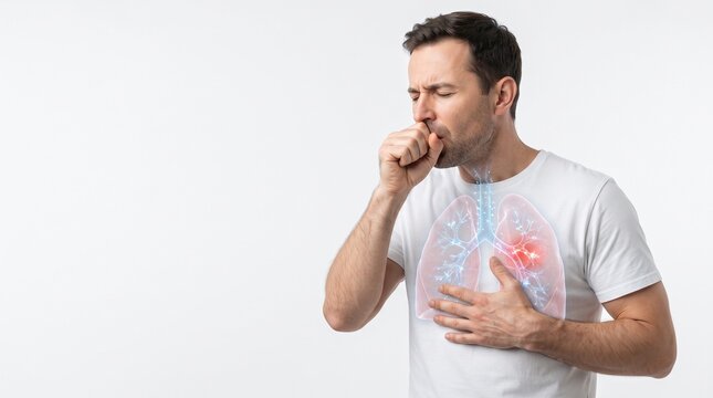 Man coughing lung visual edits