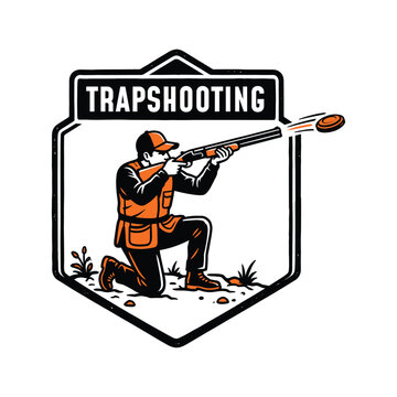 Illustration of Trapshooting Logo Design Vector Illustration