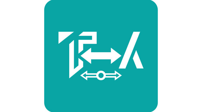 Typographic kerning and character spacing icon illustration for graphic design tools
