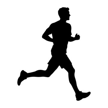 Silhouette of a running man