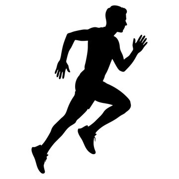 Silhouette of a running man