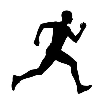 Silhouette of a running man