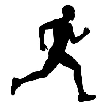 Silhouette of a running man