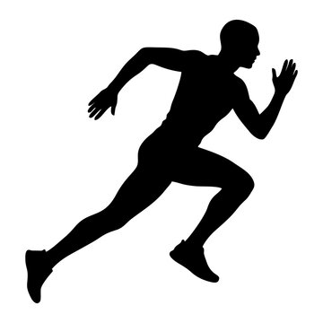 Silhouette of a running man