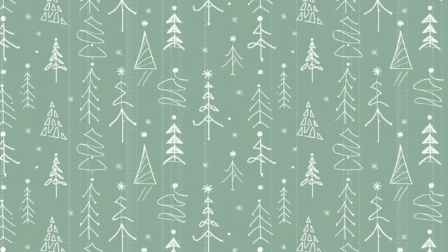Seamless Christmas Pattern Scribble Hand Draw Vector Background 
