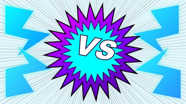 Comic Book Style Versus Background with Lightning Bolts and Dynamic Starburst for Battle Matches