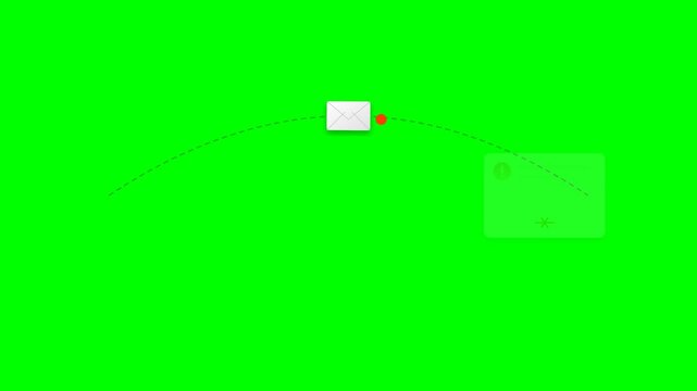Concept of Failed Email Delivery with Animated Envelope Icon and Error Notification on Green Screen