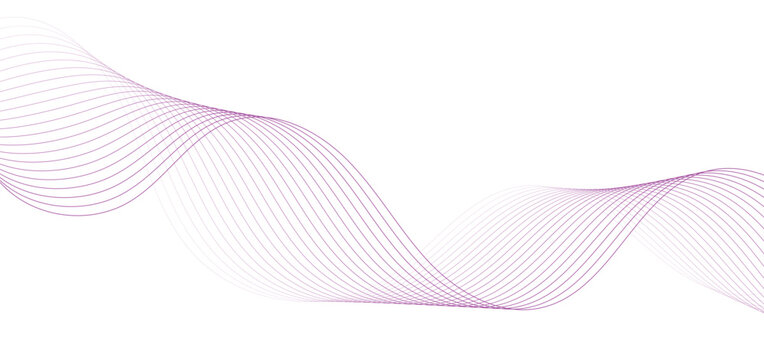 Abstract Purple Wavy Lines Background Light Pink Silk Ribbon Flow Vector Banner Template for Modern Business Presentation and Graphic Design