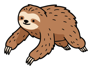 Naklejka premium Three toed sloth jumping mid air isometric flat vect.... Generative AI