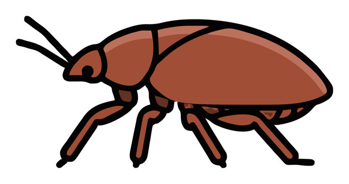 Bed bug parasite side view flat vector graphic icon. Generative AI