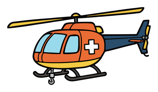 Emergency rescue helicopter vehicle perspective view.... Generative AI