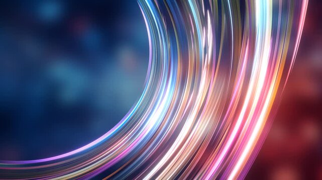 3D Render A captivating video with swirling light trails forming an elegant spiral, leading the viewer into a cosmic or digital vortex