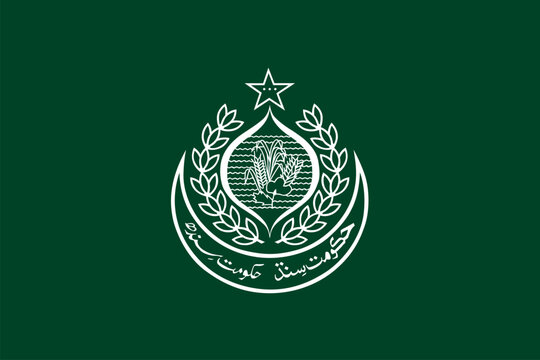 Official flag of Sindh province in Pakistan vector illustration