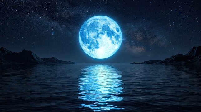 moon over the sea
