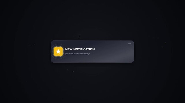 New notification alert popup with star icon