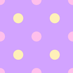 Purple Pink Yellow Candy Colors Polka Dot Seamless Pattern Background © sashisme