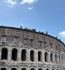 Obraz premium Theatre of Marcellus Ancient Roman Ruins Rome Italy