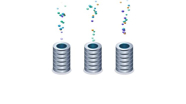 Isometric data server storage processing digital information flow