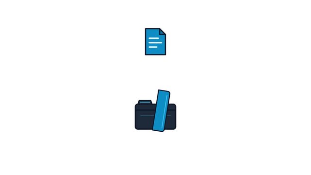 Magnifying Glass Scanning and Selecting Digital Documents Animation