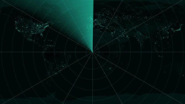 Digital Radar Scanning Animation, glowing on green radar screen, abstract Hud call Rader concept, Radar point dictated to the enemy position, Digital realistic technology radar 4k motion video alpha