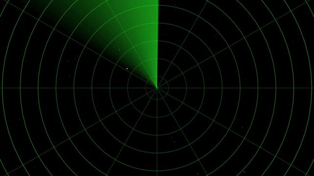 Digital Radar Scanning Animation, glowing on green radar screen, abstract Hud call Rader concept, Radar point dictated to the enemy position, Digital realistic technology radar 4k motion video alpha