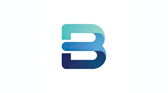 Abstract blue letter B or number 3 logo.