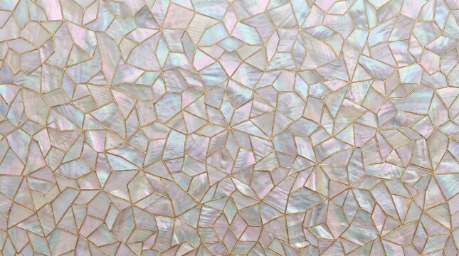 Penrose tiling iridescent mother of pearl gold outline texture