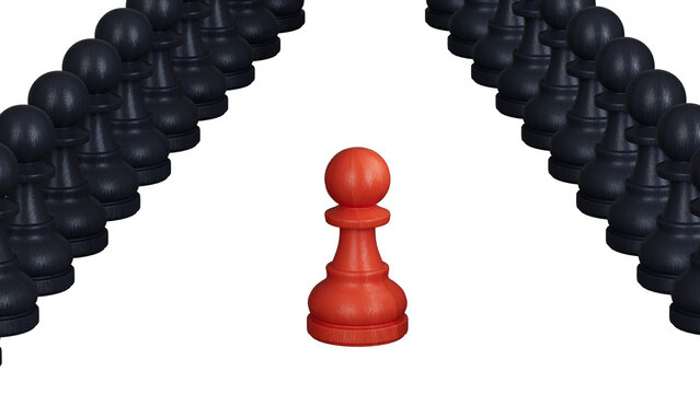 Composition from chessmen.Perfect for representing business strategy, leadership, and management.Supports PNG files with transparent backgrounds.